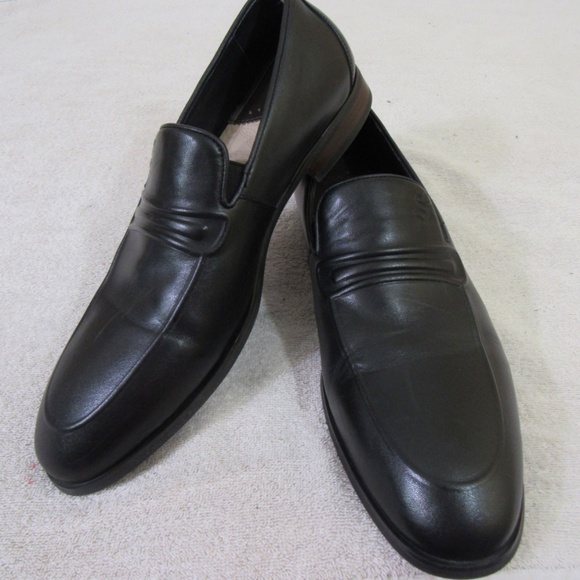 Robert Graham Sz 9.5D Black Logo Round Toe Slip On Loafers Shoes - Picture 6 of 10
